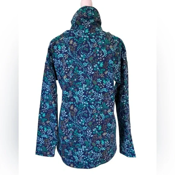 Talbots Blue/Green Flora‎ lFunnel Neck Pullover/Jogger/Loungewear (Size S/XS) - Picture 4 of 12